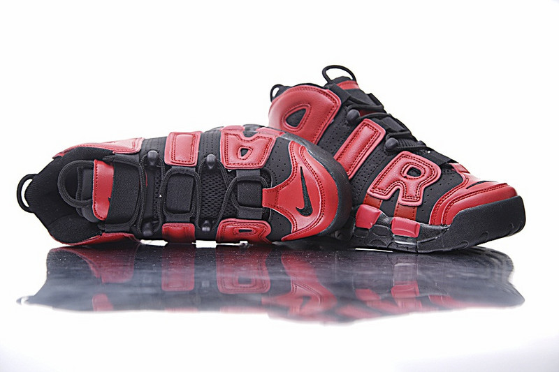 Nike Air More Uptempo Red Black Shoes - Click Image to Close